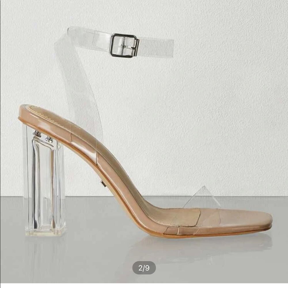 Clear Chunky Heeled Sandals